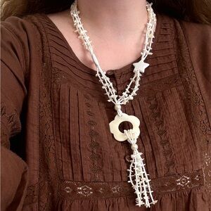 Handmade Seashell Boho Coastal Statement Necklace